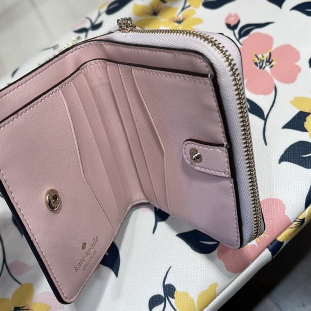 Kate Spade Staci Small Zip Around Wallet Chalk Pink - Picture 4 of 16